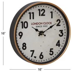 Maple And Jade 16" Wall Clock In Black -Home Decoration Series 60231743 8