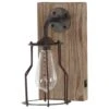 Maple And Jade 6" X 11" Wall Sconce In Rustic Brown -Home Decoration Series 60232659 1