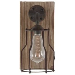 Maple And Jade 6" X 11" Wall Sconce In Rustic Brown -Home Decoration Series 60232659 5