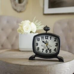 Maple And Jade Table Clock In Black And White Matte (Set Of 2) -Home Decoration Series 60232766 13