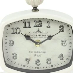 Maple And Jade Table Clock In Black And White Matte (Set Of 2) -Home Decoration Series 60232766 4