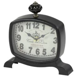 Maple And Jade Table Clock In Black And White Matte (Set Of 2) -Home Decoration Series 60232766 9