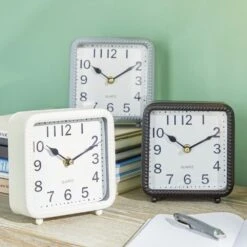Maple And Jade Square Table Clock In White, Black And Grey (Set Of 3) -Home Decoration Series 60232956 2