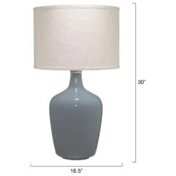 Splendor Living Plum Blown Glass Jar Table Lamp In Dove Grey -Home Decoration Series 60279478 7