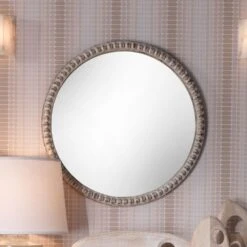 Splendor Living Audrey Beaded Wood Mirror In White Washed -Home Decoration Series 60280294 2