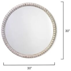 Splendor Living Audrey Beaded Wood Mirror In White Washed -Home Decoration Series 60280294 4