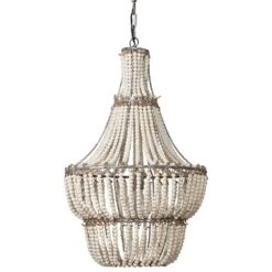 Splendor Living Blanca Chandelier In White Washed/Antique Grey