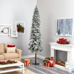 Nearly Natural, Inc. Nearly Natural Inc 9' Flocked Grand Alpine Artificial Christmas Tree With White Lights -Home Decoration Series 60324670 5