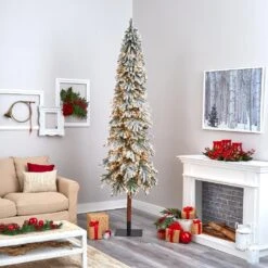 Nearly Natural, Inc. Nearly Natural Inc 9' Flocked Grand Alpine Artificial Christmas Tree With White Lights -Home Decoration Series 60324670 6