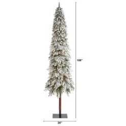 Nearly Natural, Inc. Nearly Natural Inc 9' Flocked Grand Alpine Artificial Christmas Tree With White Lights -Home Decoration Series 60324670 7