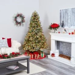 Nearly Natural, Inc. Nearly Natural Inc 6.5' Lightly Frosted Big Sky Spruce Artificial Christmas Tree With White LED Lights -Home Decoration Series 60325776 7