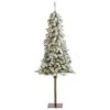 Nearly Natural, Inc. Nearly Natural Inc 5' Flocked Alpine Christmas Artificial Tree With Lights