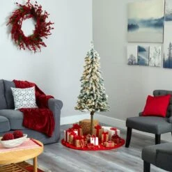 Nearly Natural, Inc. Nearly Natural Inc 5' Flocked Alpine Christmas Artificial Tree With Lights -Home Decoration Series 60326337 5