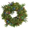 Nearly Natural, Inc. Nearly Natural Inc 24" Mixed Pine Artificial Christmas Wreath With Multicolored LED Lights, Berries And Pine Cones -Home Decoration Series 60327715 1