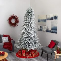 Nearly Natural, Inc. Nearly Natural Inc 9' Flocked Livingston Fir Artificial Christmas Tree With 650 Warm White LED Lights -Home Decoration Series 60330958 6