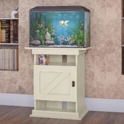 DHP Farmington Aquarium Stand In Ivory Oak -Home Decoration Series 60425089 14
