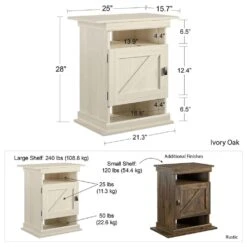 DHP Farmington Aquarium Stand In Ivory Oak -Home Decoration Series 60425089 15