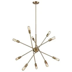 Elk Lighting Delphine 10-Light Chandelier In Satin Brass