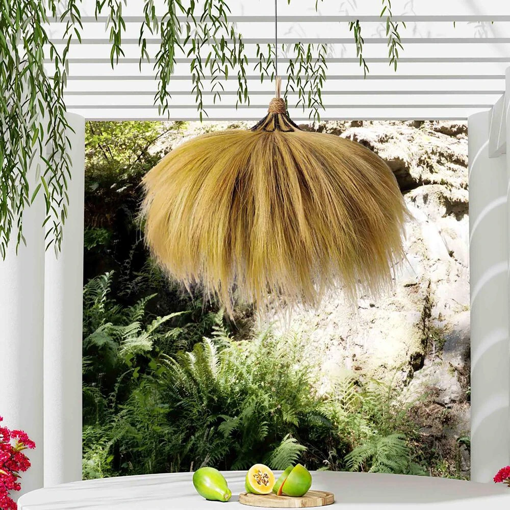 Tov Furniture Serengeti Patio Pendant Lamp In Natural 4 Tov Furniture Serengeti Patio Pendant Lamp In Natural - Image 2