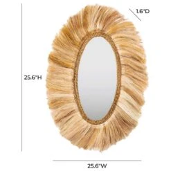 Tov Furniture Tribal Oval Wall Mirror In Natural 15 Tov Furniture Tribal Oval Wall Mirror In Natural -Home Decoration Series 60622818 7