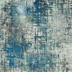 Karastan Kaleidoscope Glacial 2'6" X 10' Blue Runner -Home Decoration Series 6084547 6