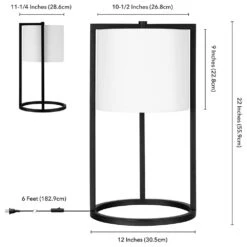 Hudson And Canal Peyton Table Lamp In Black -Home Decoration Series 60913340 9