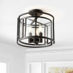 Safavieh Parsen Flush Mount In Black -Home Decoration Series 60924917 4