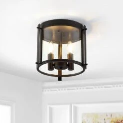 Safavieh Elza Flush Mount In Black 5 Safavieh Elza Flush Mount In Black -Home Decoration Series 60924933 2
