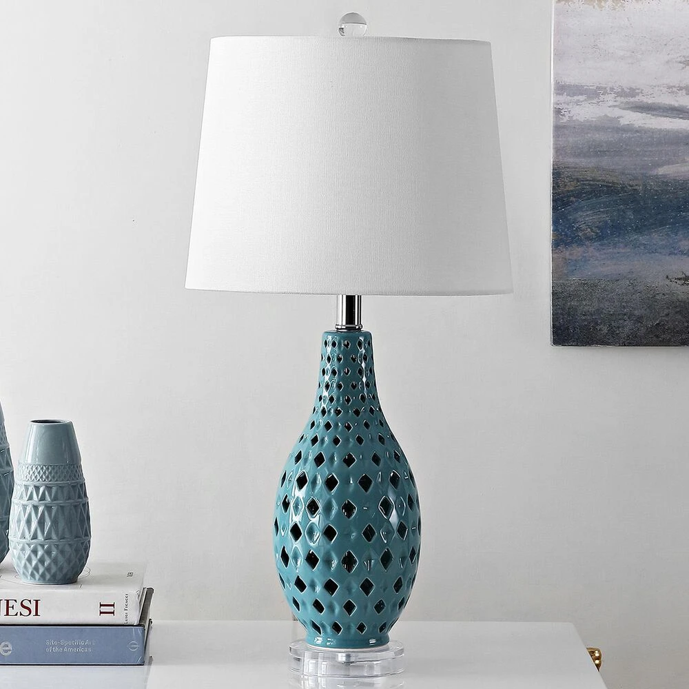 Safavieh Harlem Blue Table Lamp In Blue 4 Safavieh Harlem Blue Table Lamp In Blue - Image 2