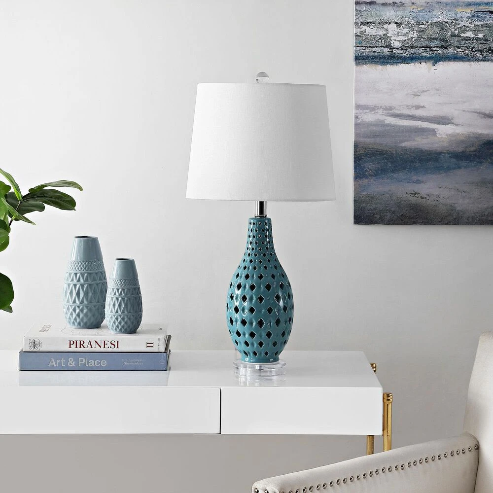 Safavieh Harlem Blue Table Lamp In Blue 6 Safavieh Harlem Blue Table Lamp In Blue - Image 4