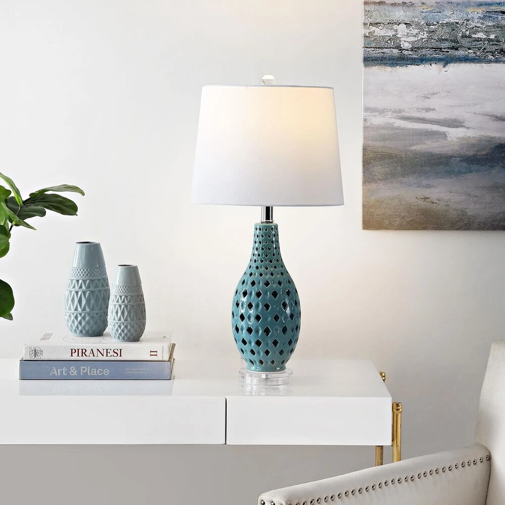 Safavieh Harlem Blue Table Lamp In Blue 7 Safavieh Harlem Blue Table Lamp In Blue - Image 5