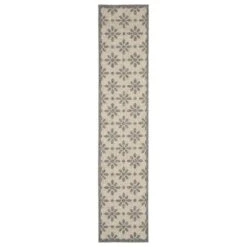 Nourison Cozumel Floral 2'2" X 10' Cream Indoor/Outdoor Runner