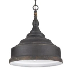 Golden Lighting Keating 3-Light Pendant In Antique Black Iron -Home Decoration Series 61227484 3