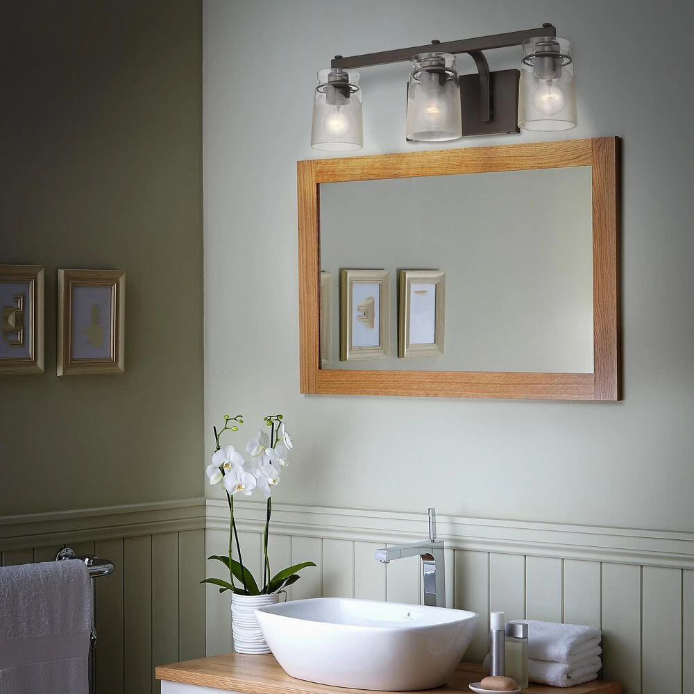 Golden Lighting Travers 3-Light Bath Vanity In Rubbed Bronze 4 Golden Lighting Travers 3-Light Bath Vanity In Rubbed Bronze - Image 2