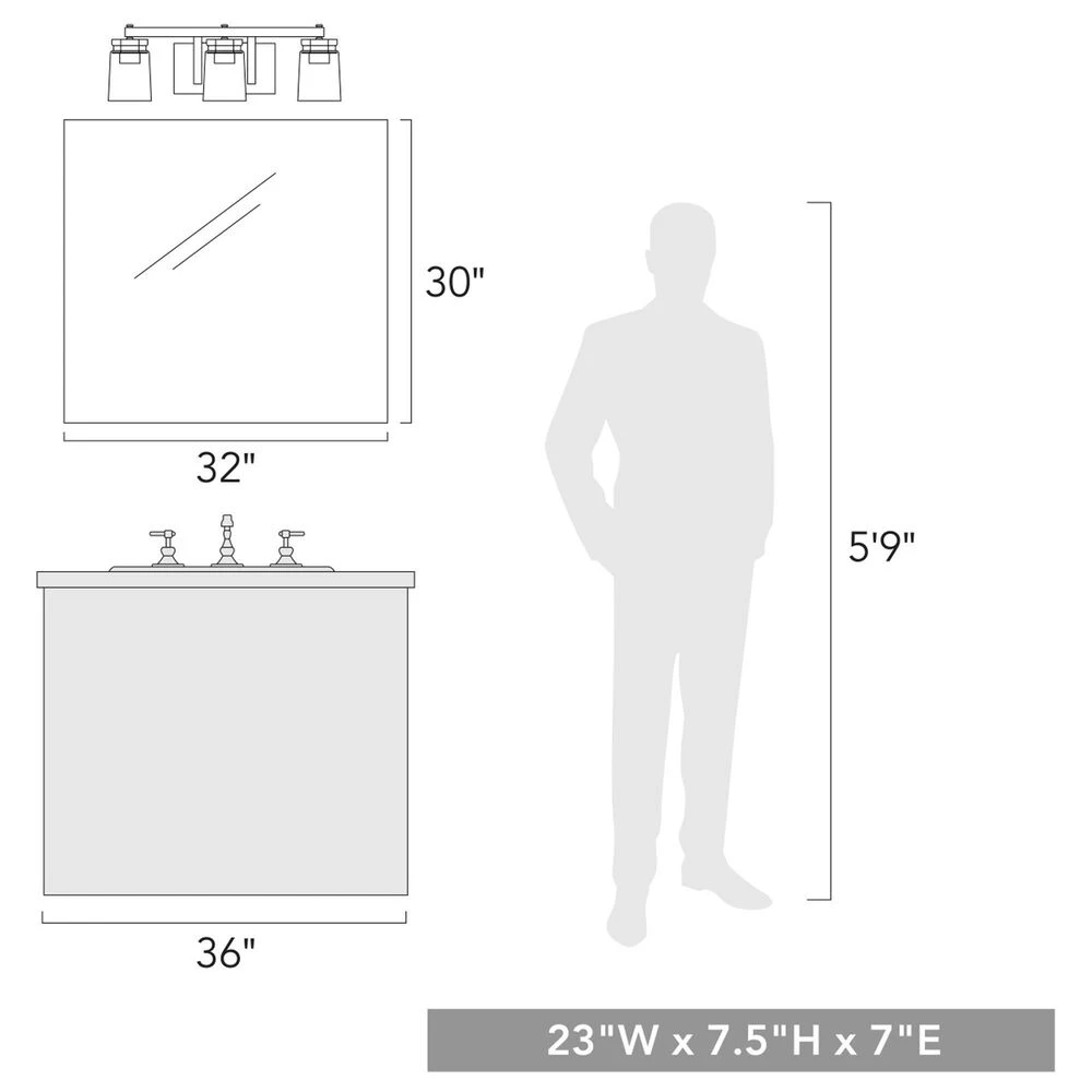 Golden Lighting Travers 3-Light Bath Vanity In Rubbed Bronze 8 Golden Lighting Travers 3-Light Bath Vanity In Rubbed Bronze - Image 6