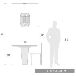 Golden Lighting Seabrooke 1-Light Outdoor Pendant In Natural Black -Home Decoration Series 61227633 8