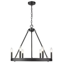 Golden Lighting Alastair 6-Light Chandelier In Matte Black