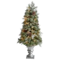 Nearly Natural, Inc. Nearly Natural Inc 4ft. English Pine Artificial Christmas Tree With Warm White LED Lights 17 Nearly Natural, Inc. Nearly Natural Inc 4ft. English Pine Artificial Christmas Tree With Warm White LED Lights -Home Decoration Series 61327573 6