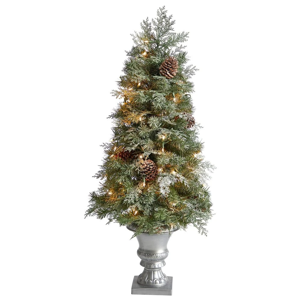 Nearly Natural, Inc. Nearly Natural Inc 4ft. English Pine Artificial Christmas Tree With Warm White LED Lights 8 Nearly Natural, Inc. Nearly Natural Inc 4ft. English Pine Artificial Christmas Tree With Warm White LED Lights - Image 6