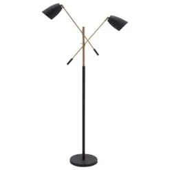 Zuo Modern Tanner Floor Lamp In Matte Black And Brass