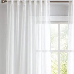 Pem America Cannon Sheer 84" X 50" Window Panel In White (Set Of 2) -Home Decoration Series 61569307 3