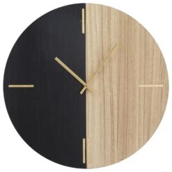 Maple And Jade 24" Wall Clock In Black And Brown