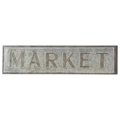 Maple And Jade 9" X 36" "Market" Sign In Grey -Home Decoration Series 61580734 4