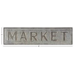 Maple And Jade 9" X 36" "Market" Sign In Grey -Home Decoration Series 61580734 7