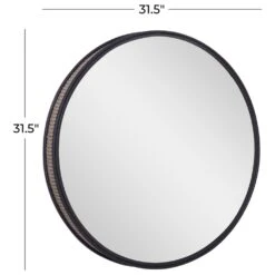 Maple And Jade 32" Round Wall Mirror In Matte Black -Home Decoration Series 61581716 13