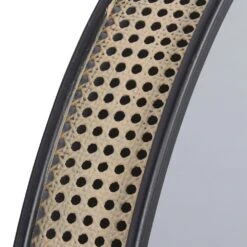 Maple And Jade 32" Round Wall Mirror In Matte Black -Home Decoration Series 61581716 8