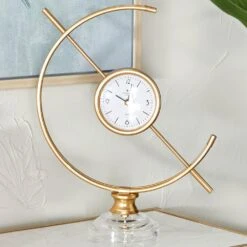 Novogratz Abstract Clock In Gold And Clear -Home Decoration Series 61582599 2