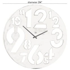 Maple And Jade 24" Contemporary Wall Clock In Silver -Home Decoration Series 61583506 6