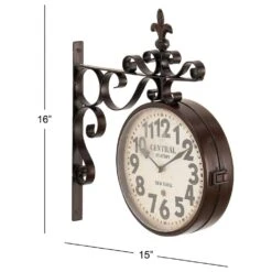 Maple And Jade 15" X 16" Wall Clock In Black -Home Decoration Series 61583969 11