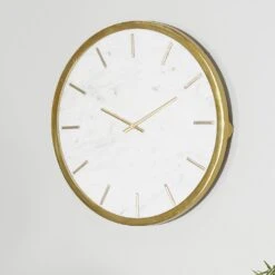 Maple And Jade 19" Wall Clock In Gold And White -Home Decoration Series 61584397 2